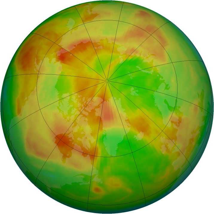 Arctic ozone map for 25 May 1984